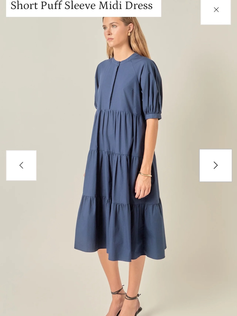 English factory SHORT PUFF SLEEVE MIDI DRESS - navy - Picture 2 of 6